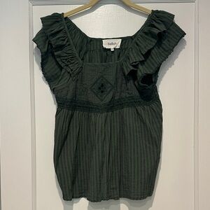 Ba&sh Dark Green Uma Top